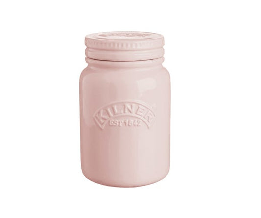 Kilner Ceramic Push Top Dusty Pink Jar 0.6 Litre