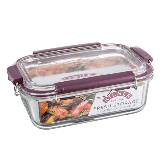 Kilner Fresh Storage 1.4 Litre Stackable Glass Container
