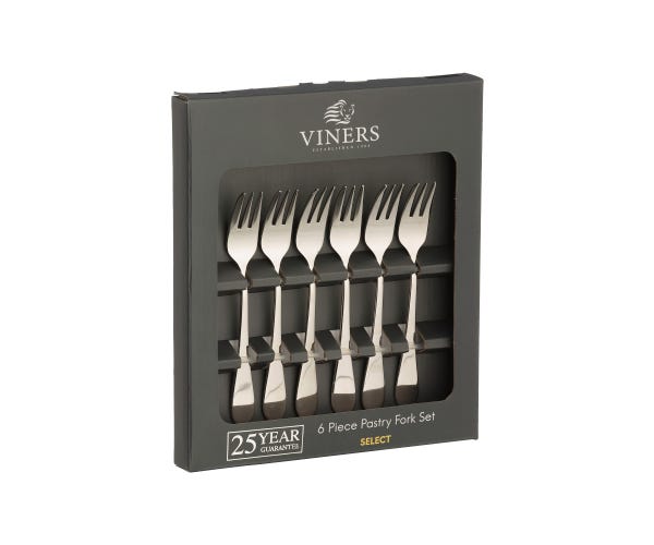 Viners Select 18/0 6 Pce Pastry Fork Giftbox