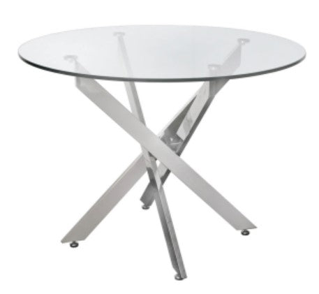 Nova Medium Chrome and Glass 100cm Round Dining Table