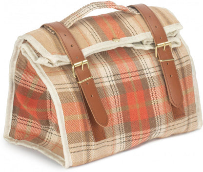 AUTUMN RED TARTAN COOLER POUCH BAG