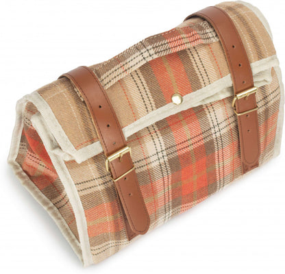 AUTUMN RED TARTAN COOLER POUCH BAG