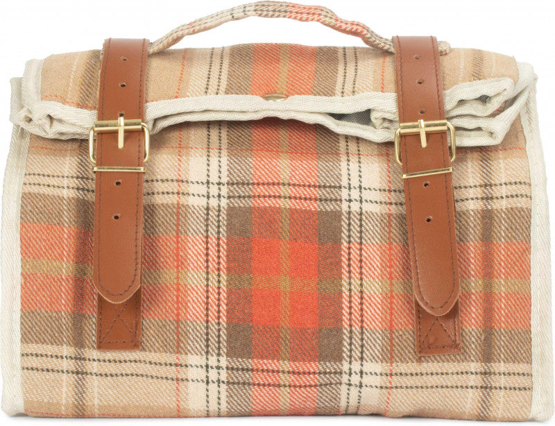 AUTUMN RED TARTAN COOLER POUCH BAG