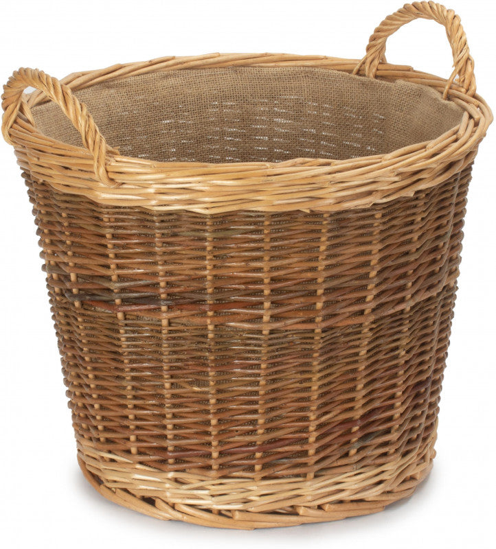 MEDIUM UNPEELED LOG BASKET WITH LINING