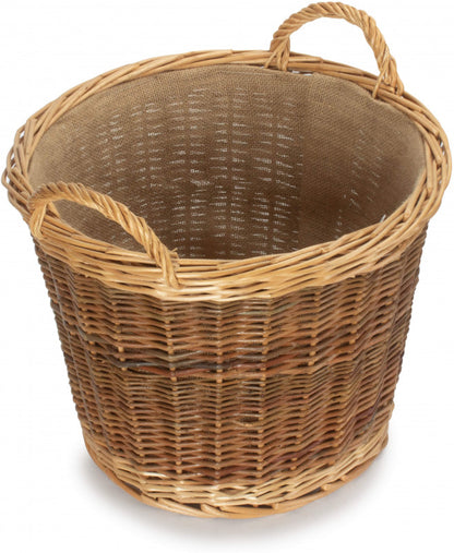 MEDIUM UNPEELED LOG BASKET WITH LINING