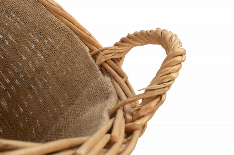 MEDIUM UNPEELED LOG BASKET WITH LINING