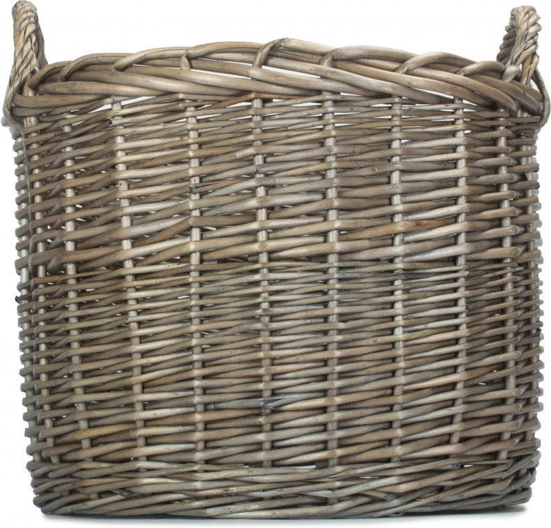 Large Round Straight-sided Wicker Log Basket