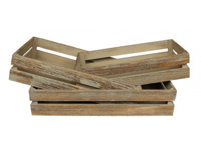 OAK EFFECT PACKING CRATE SET 3