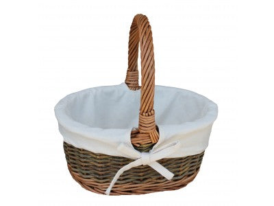 CHILD'S COUNTRY OVAL SHOPPER with WHITE LINING
