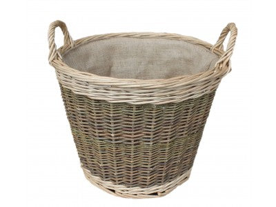 MEDIUM UNPEELED LOG BASKET WITH LINING