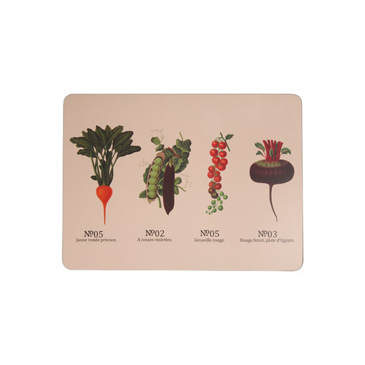RHS Benary Vegetables Set of 4 Placemats - Stone