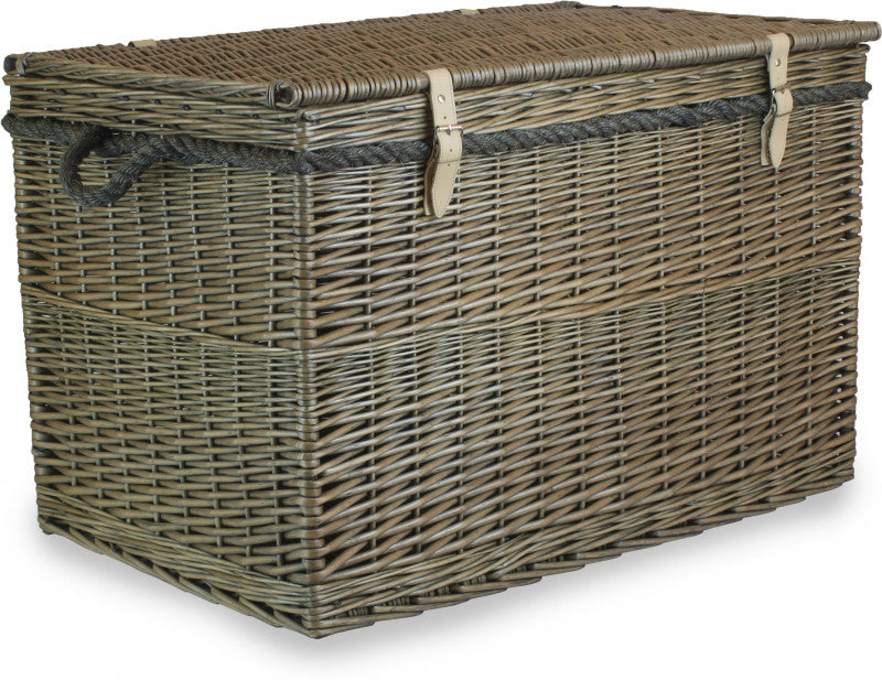 29" ANTIQUE WASH STORAGE HAMPER