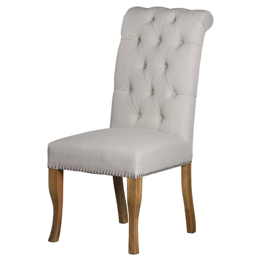 Cream Roll Top Dining Chair with Ring Pull