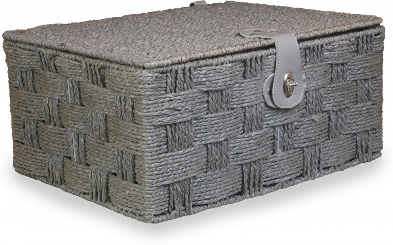 LARGE GREY PAPER ROPE HAMPER