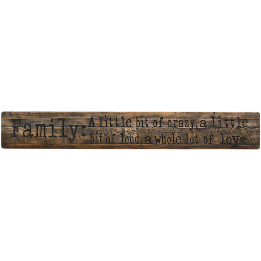 Family Large Rustic Wooden Message Plaque