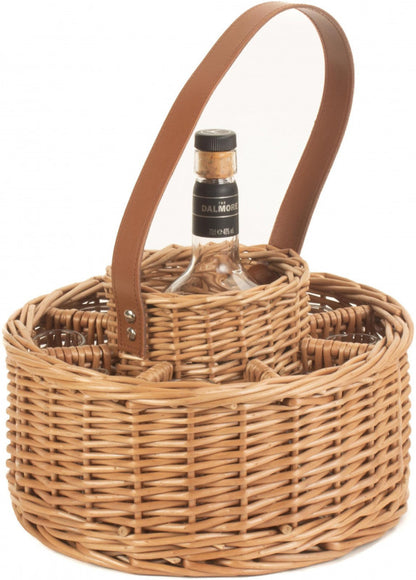 Round Whiskey Celebration Carrier with 8 glasses