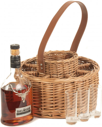 Round Whiskey Celebration Carrier with 8 glasses