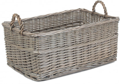 Medium Shallow Antique Wash Storage Basket ST036/2