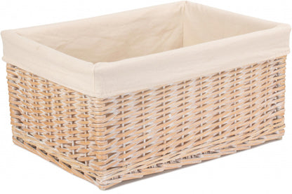 EXTRA LARGE WHITE LINED STORAGE BASKET