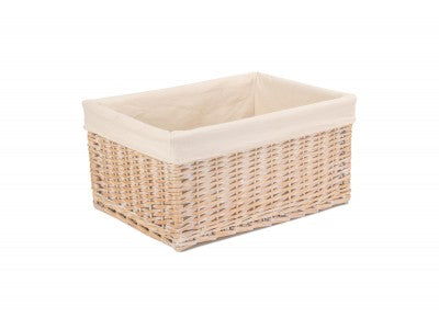 EXTRA LARGE WHITE LINED STORAGE BASKET