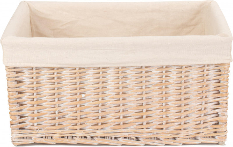 EXTRA LARGE WHITE LINED STORAGE BASKET