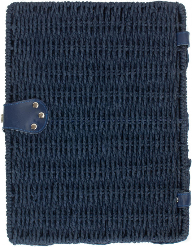 MEDIUM BLUE PAPER ROPE HAMPER