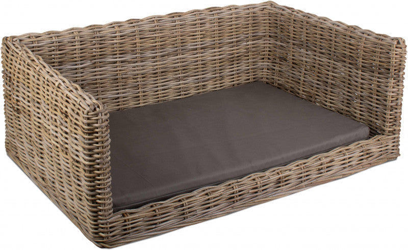 Luxury Rattan Dog Sofa Bed - Large