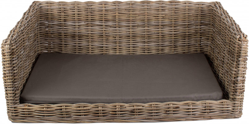 Luxury Rattan Dog Sofa Bed - Large