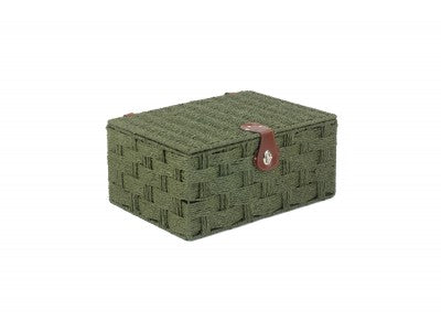 LARGE FOREST GREEN PAPER ROPE HAMPER