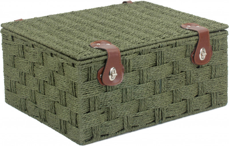 EXTRA LARGE GREEN PAPER ROPE HAMPER