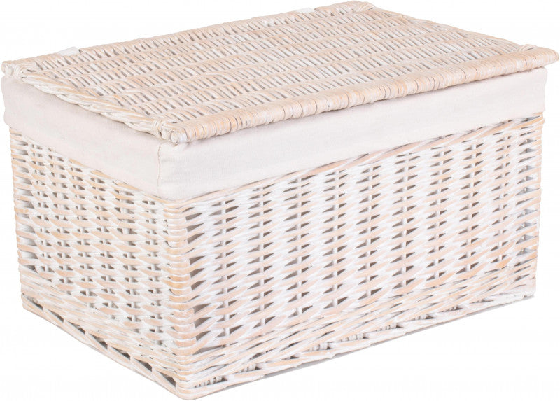 EXTRA LARGE WHITE WASH LINED STORAGE HAMPER