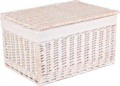 EXTRA LARGE WHITE WASH LINED STORAGE HAMPER