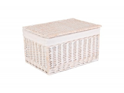 EXTRA LARGE WHITE WASH LINED STORAGE HAMPER