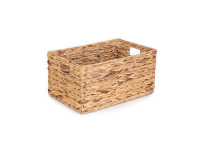 MEDIUM WATER HYACINTH RECTANGULAR STORAGE BASKET