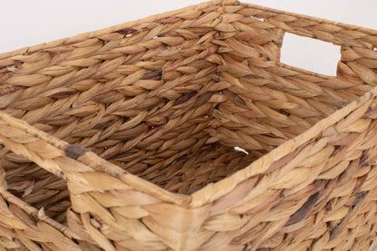 MEDIUM WATER HYACINTH RECTANGULAR STORAGE BASKET