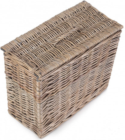 RECTANGULAR TOILET TIDY LIDDED BASKET