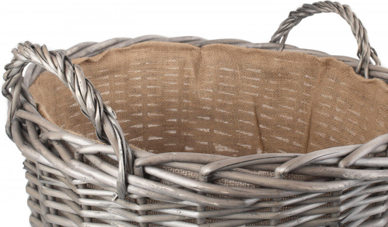 Extra Large Round Lined Wicker Log Basket