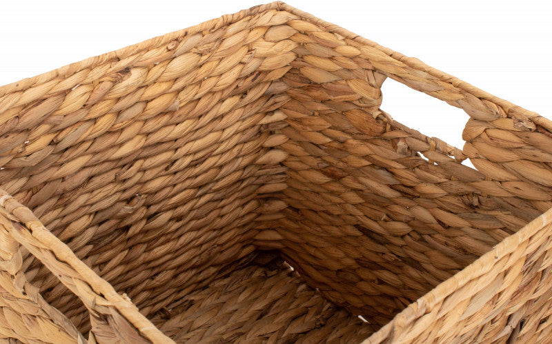 SMALL WATER HYACINTH SQUARE STORAGE BASKET