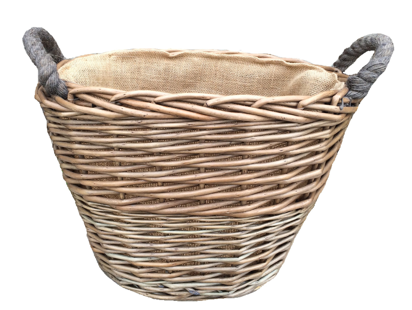 Small Antique Wash Oval Log Basket