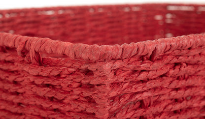 EXTRA LARGE RED PAPER ROPE TRAY