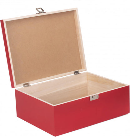 14" RED WOODEN BOX