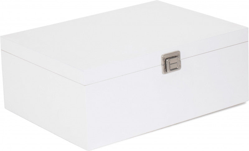 14" WHITE WOODEN BOX