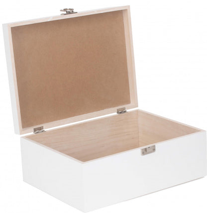 14" WHITE WOODEN BOX