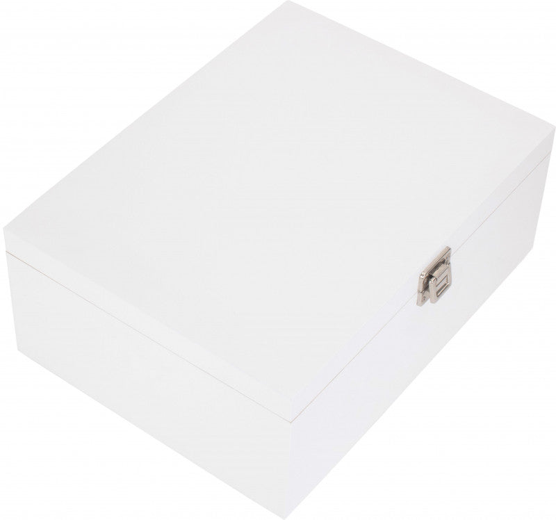 14" WHITE WOODEN BOX