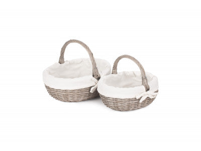 ANTIQUE WASH BATHROOM SHOPPER SET 2 - LINED