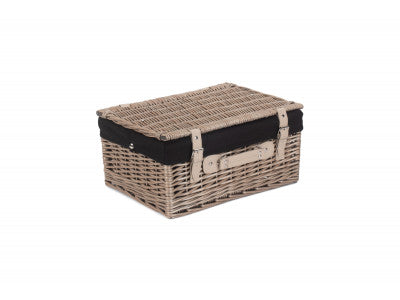 16" ANTIQUE WASH HAMPER with BLACK LINING