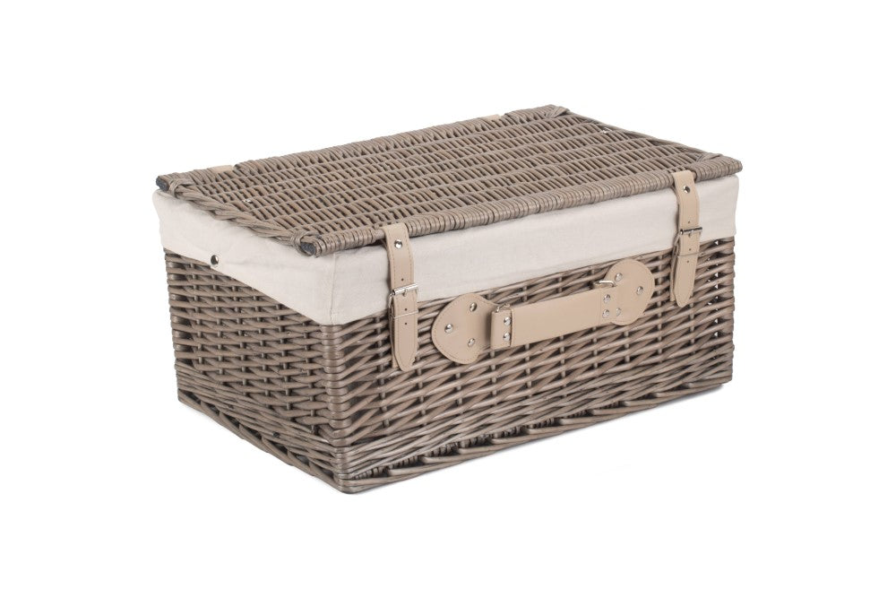 20" Hamper Antique Wash with White Lining