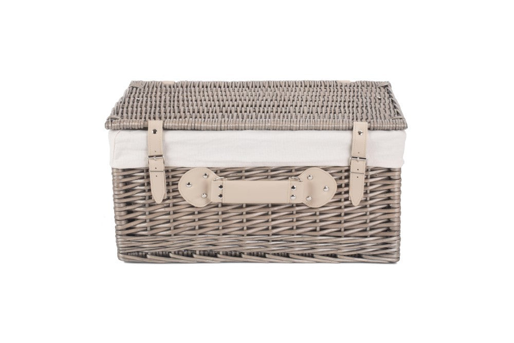 20" Hamper Antique Wash with White Lining