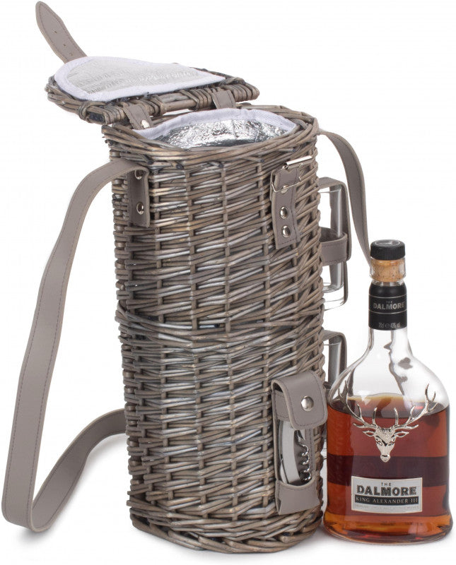 Single Bottle & 2 Cartridge Glass Carrier With Shoulder Strap