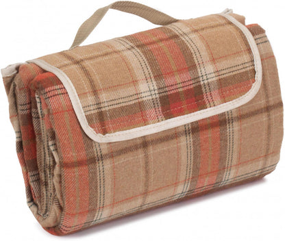 Autumn Red Tartan Picnic Rug